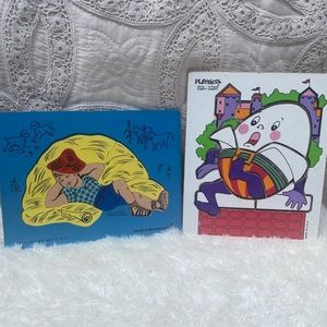 Playskool Humpty Dumpty & Judy Instructo Wooden Puzzle